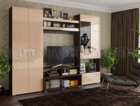 Гостиная Нэнси (МДФ) Капучино глянец/ Венге в Арамиле - aramil.mebel-e96.ru